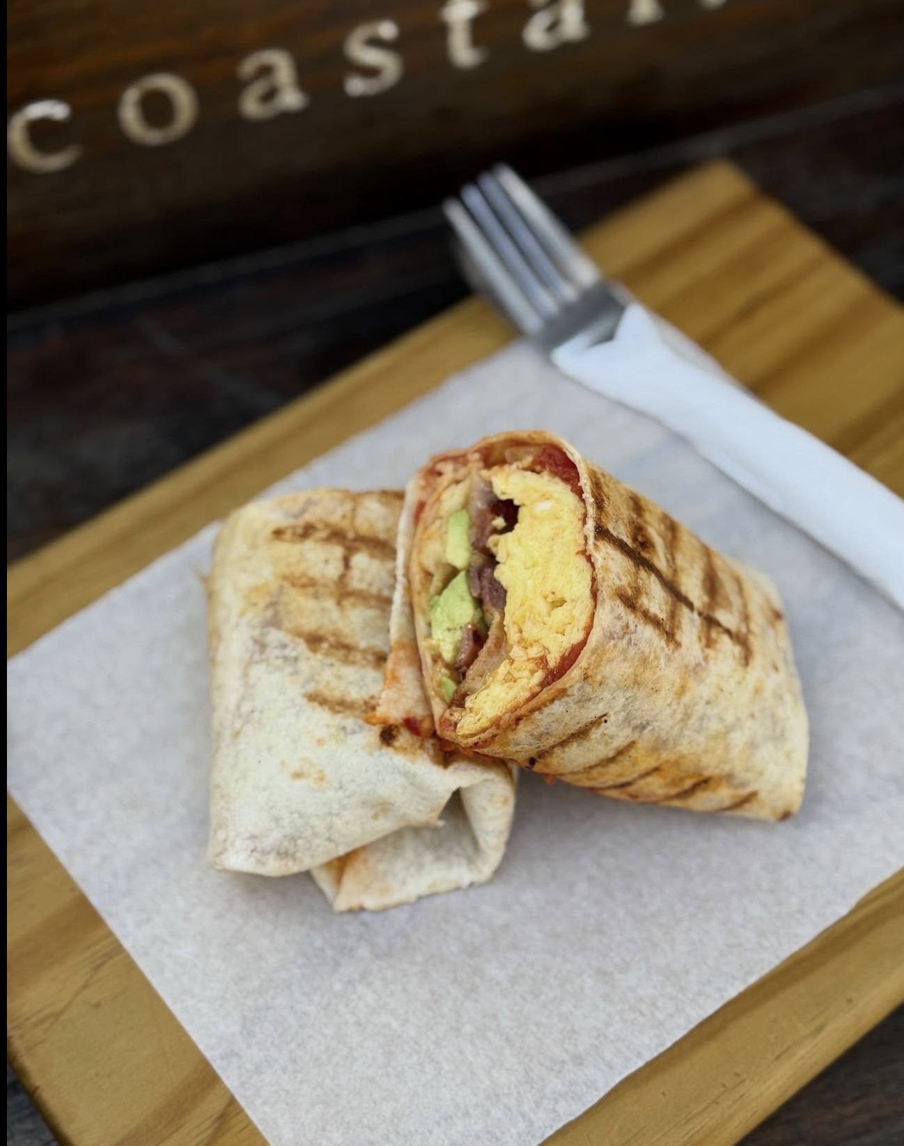 Toasted breakfast wrap