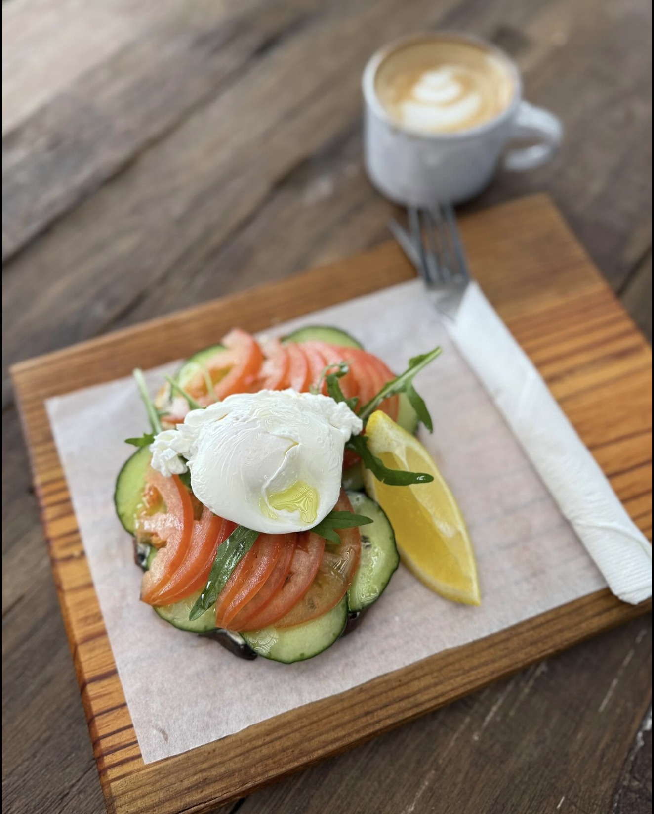 Simple on Suffolk toast with poached egg